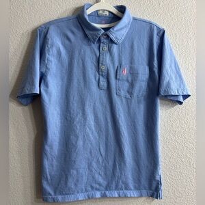 johnnie-O Hanging Out Light Blue Jr. Polo Shirt Kids Size 12 100% Cotton